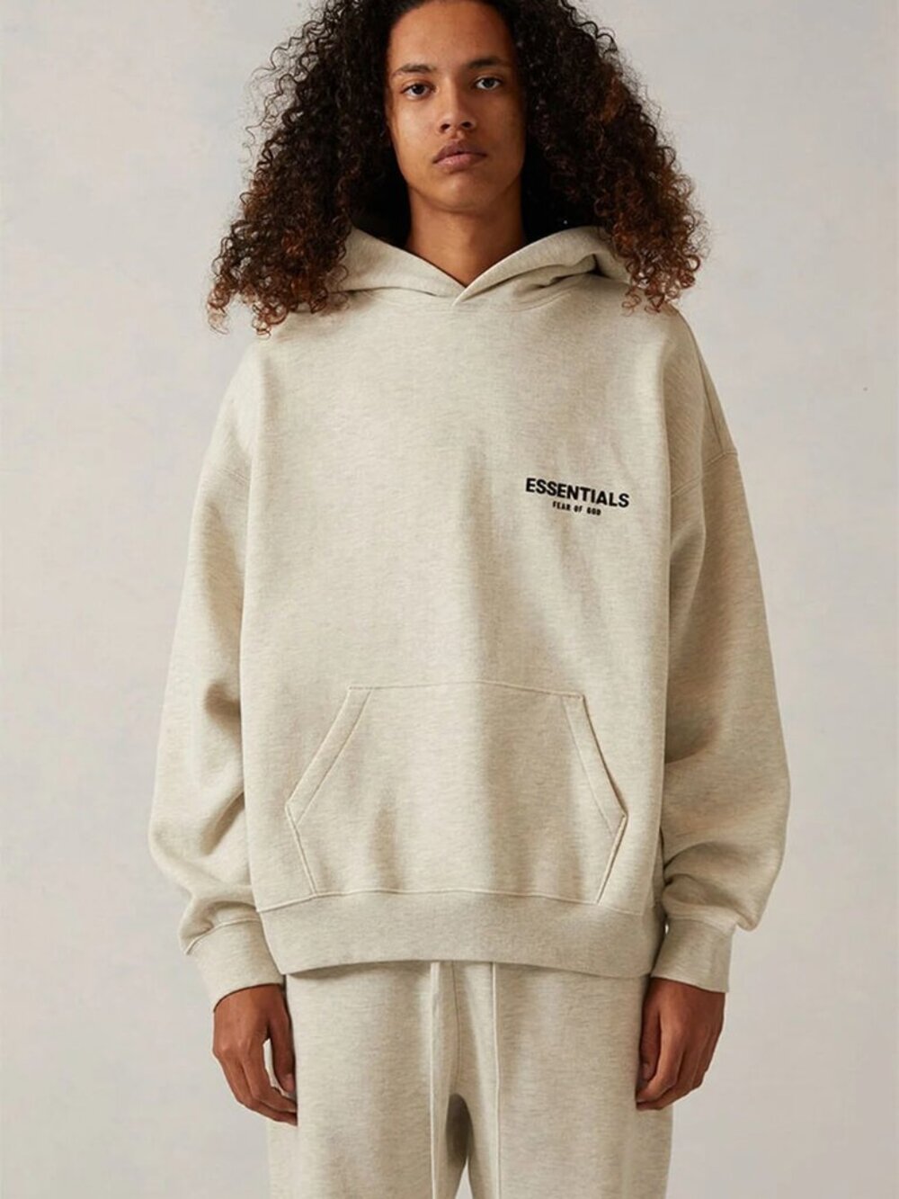NWT Fear of God Essentials Light Oatmeal Hoodie size- LARGE